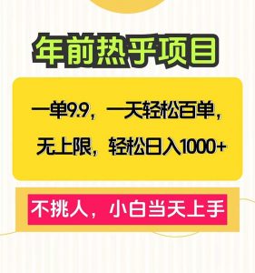 一单9.9，一天百单无上限，不挑人，小白当天上手，轻松日入1000+-极速轻创