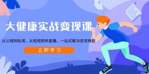 大健康实战变现课：从公域到私域，从短视频到直播，一站式解决变现难题-极速轻创