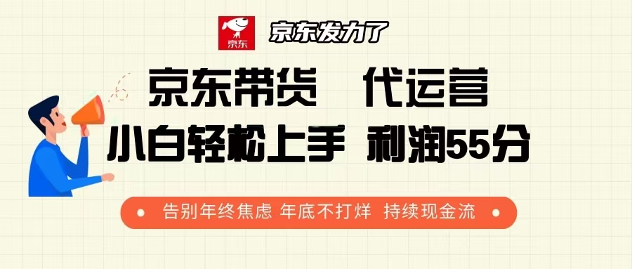 京东带货 代运营 利润55分 告别年终焦虑 年底不打烊 持续现金流-极速轻创