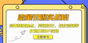 流量引爆实战班，涵盖情绪触点，剪辑技巧，投放逻辑等，打造女性IP变现-极速轻创