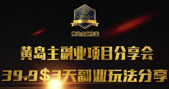 黄岛主副业分享会1期：3天3个副业玩法，速度上车-极速轻创