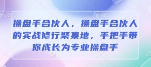 操盘手合伙人，操盘手合伙人的实战修行聚集地，手把手带你成长为专业操盘手-极速轻创