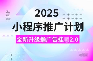 2025小程序推广计划，撸广告挂JI3.0玩法，日均5张【揭秘】-极速轻创