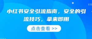 小红书安全引流指南，安全的引流技巧，拿来即用-极速轻创
