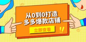 从0到0打造多多爆款店铺，选品、上架、优化技巧，助力商家实现高效运营-极速轻创