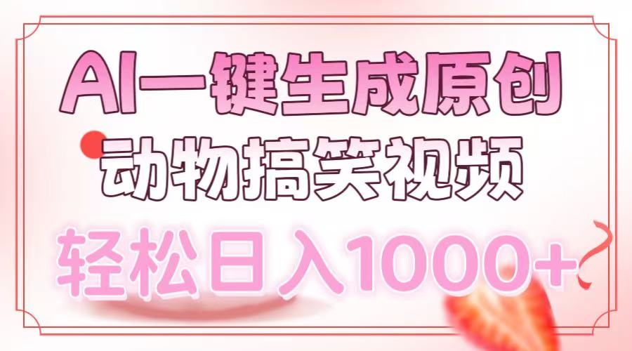 AI一键生成原创动物搞笑视频，轻松日入1000+-极速轻创