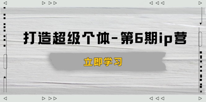 打造 超级个体-第6期ip营:商业认知,产品设计,成交演练,解决知识变现难题-极速轻创