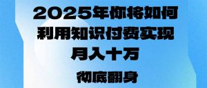 2025年，你将如何利用知识付费实现月入十万，甚至年入百万？-极速轻创
