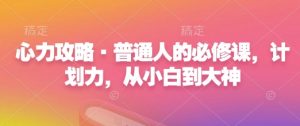心力攻略·普通人的必修课，计划力，从小白到大神-极速轻创