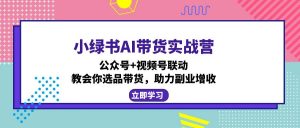 小绿书AI带货实战营：公众号+视频号联动，教会你选品带货，助力副业增收-极速轻创