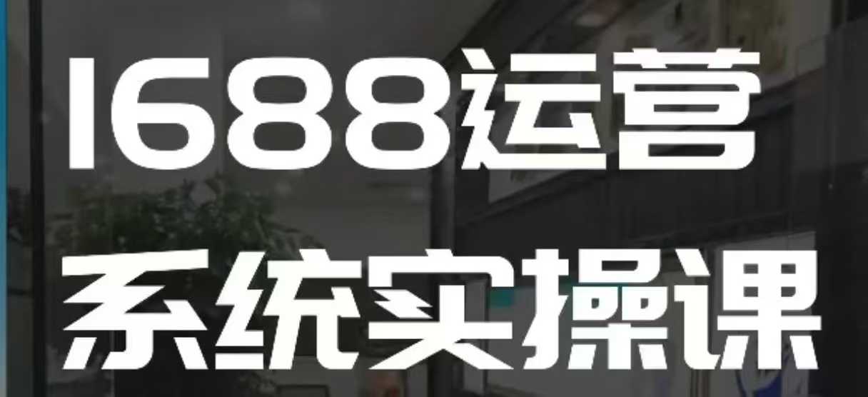 1688高阶运营系统实操课，快速掌握1688店铺运营的核心玩法-极速轻创