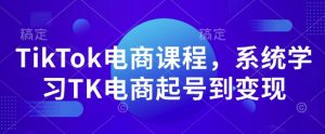 TikTok电商课程，​系统学习TK电商起号到变现-极速轻创