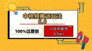 中视频搬运玩法6.0，利用软件双重去重，100%过原创，小白也能月入5w+-极速轻创