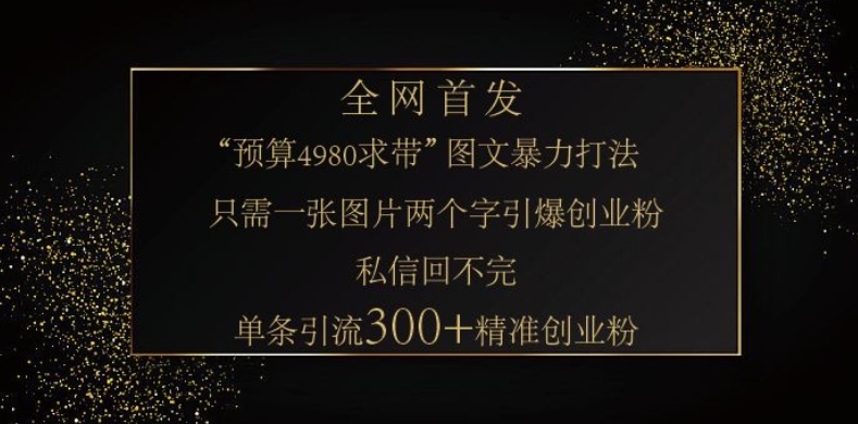 小红书神奇图片引流法，只需一张图，就能单条笔记凭借此方法，轻松引流 300 + 精准创业粉-极速轻创