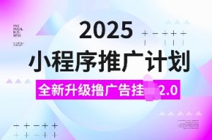 2025小程序推广计划，全新升级撸广告挂JI2.0玩法，日入多张，小白可做【揭秘】-极速轻创