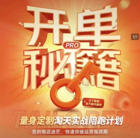 淘宝开单秘籍PRO，量身定制淘天实战陪跑计划，告别做店迷茫、快速突破运营瓶颈期-极速轻创