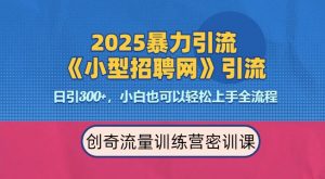 2025最新暴力引流方法，招聘平台一天引流300+，日变现多张，专业人士力荐-极速轻创