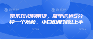 京东短视频带货，简单搬运5分钟一个视频，小白也能轻松上手-极速轻创