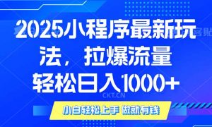 2025年小程序最新玩法，流量直接拉爆，单日稳定变现1000+-极速轻创