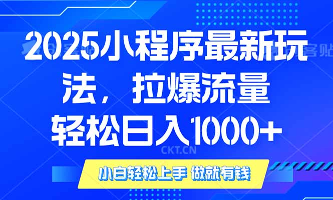 2025年小程序最新玩法，流量直接拉爆，单日稳定变现1000+-极速轻创