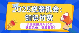 2025逆袭项目——知识付费，小白也能月入10万年入百万，抓住机会彻底翻...-极速轻创