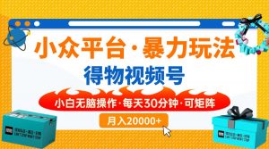 【得物】小众平台暴力玩法，一键搬运爆款视频，可矩阵，小白无脑操作，...-极速轻创