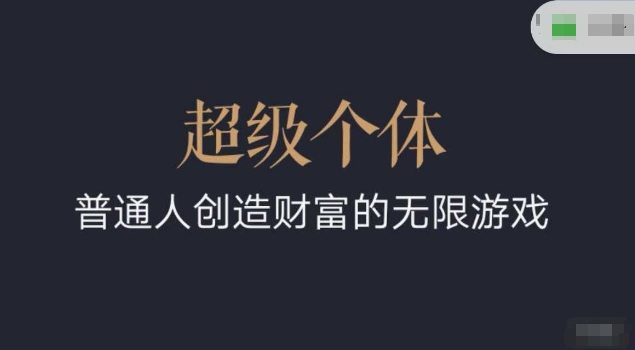 超级个体2024-2025翻盘指南，普通人创造财富的无限游戏-极速轻创