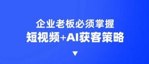 企业短视频AI获客霸屏流量课，6步短视频+AI突围法，3大霸屏抢客策略-极速轻创