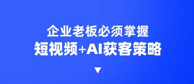 企业短视频AI获客霸屏流量课，6步短视频+AI突围法，3大霸屏抢客策略-极速轻创