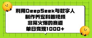 利用DeepSeek与数字人制作养宠科普视频，非常火爆的赛道，单日变现多张-极速轻创