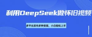 利用DeepSeek做怀旧视频，流量号多渠道变现能力强-极速轻创
