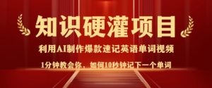 知识硬灌，10秒钟让你记住一个单词，3分钟一个视频，日入多张不是梦-极速轻创