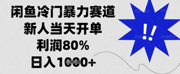 闲鱼冷门暴力赛道，新人当天开单，利润80%，日入数张【揭秘】-极速轻创