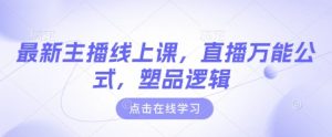 最新主播线上课，直播万能公式，塑品逻辑-极速轻创