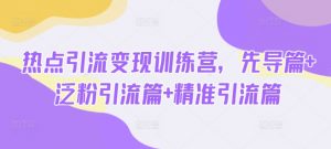 热点引流变现训练营，先导篇+泛粉引流篇+精准引流篇-极速轻创