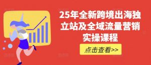 25年全新跨境出海独立站及全域流量营销实操课程，跨境电商独立站TIKTOK全域营销普货特货玩法大全-极速轻创