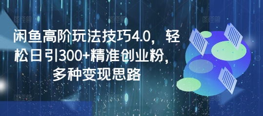 闲鱼高阶玩法技巧4.0，轻松日引300+精准创业粉，多种变现思路-极速轻创