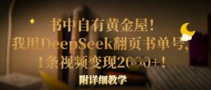 书中自有黄金屋！我用DeepSeek翻页书单号，1条视频变现多张！附详细教学-极速轻创