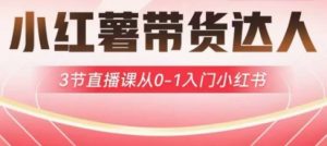 小红薯达人带货启航计划，3节直播课从0-1入门小红书-极速轻创