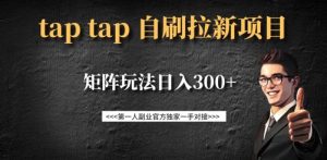 taptap拉新自刷项目，一个新用户14元，矩阵玩法日入300+-极速轻创