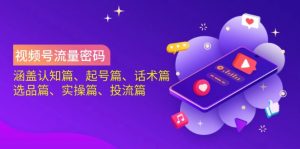 视频号流量密码：涵盖认知篇、起号篇、话术篇、选品篇、实操篇、投流篇-极速轻创