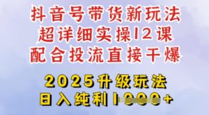2025全新升级抖音带货玩法，一天纯利四位数，从剪辑到选品再到发布投流，超详细玩法揭秘-极速轻创