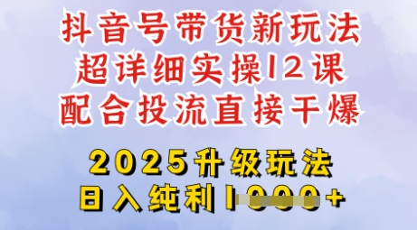 2025全新升级抖音带货玩法，一天纯利四位数，从剪辑到选品再到发布投流，超详细玩法揭秘-极速轻创