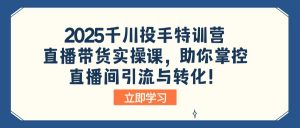 2025千川投手特训营：直播带货实操课，助你掌控直播间引流与转化！-极速轻创