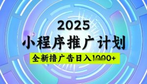 2025微信小程序推广计划，撸广告玩法，日均5张，稳定简单【揭秘】-极速轻创