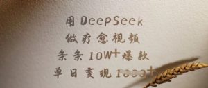用DeepSeek做疗愈视频，条条10W+爆款，单日变现多张-极速轻创