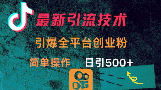 最新引流方法，引爆全平台的一个创业粉，简单操作日引300+-极速轻创