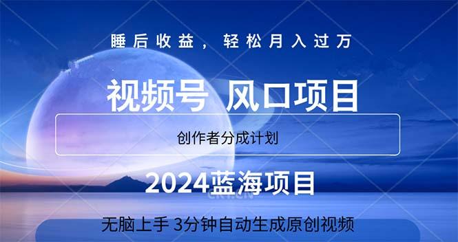 2024蓝海项目，3分钟自动生成视频，月入过万-极速轻创