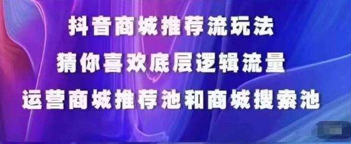 抖音商城运营课程，猜你喜欢入池商城搜索商城推荐人群标签覆盖-极速轻创