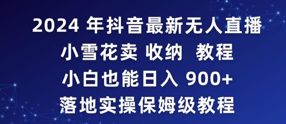 2024年抖音最新无人直播小雪花卖收纳教程，小白也能日入900+落地实操保姆级教程【揭秘】-极速轻创